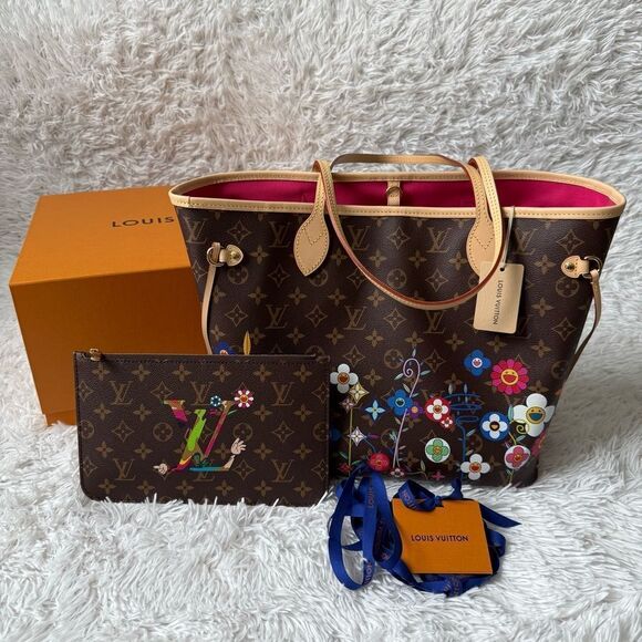 Louis Vuitton Handbags - NWT Louis Vuitton x Murakami 20th Anniversary Neverfull MM Tote Luxury Handbag